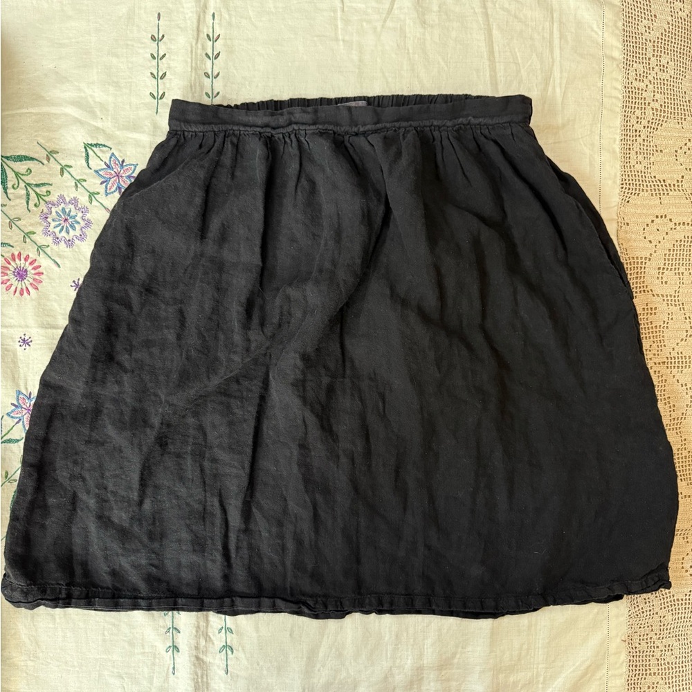 Classic Black Linen Women's Skirt